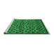 Sideview of Machine Washable Abstract Green Modern Area Rugs, wshabs5150grn