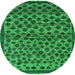 Round Abstract Green Modern Rug, abs5150grn