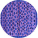 Round Machine Washable Abstract Purple Modern Area Rugs, wshabs5150pur