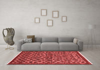Machine Washable Abstract Red Modern Rug, wshabs5150red