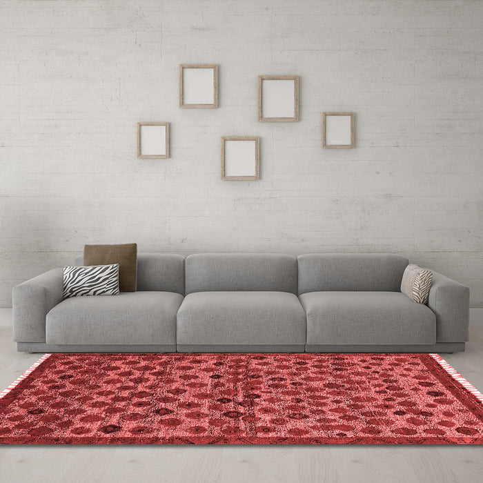 Modern Red Washable Rugs
