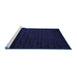 Sideview of Machine Washable Abstract Blue Modern Rug, wshabs5151blu