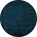 Round Abstract Light Blue Modern Rug, abs5151lblu