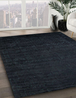 Machine Washable Abstract Dark Slate Gray Green Rug in a Family Room, wshabs5151