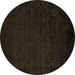 Round Abstract Brown Modern Rug, abs5151brn