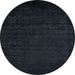 Round Machine Washable Abstract Dark Slate Gray Green Rug, wshabs5151