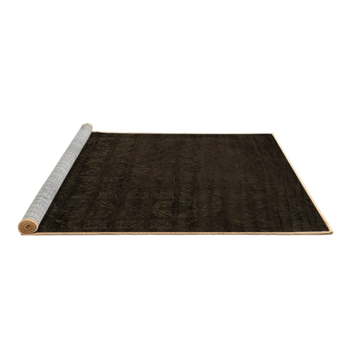 Sideview of Machine Washable Abstract Brown Modern Rug, wshabs5151brn
