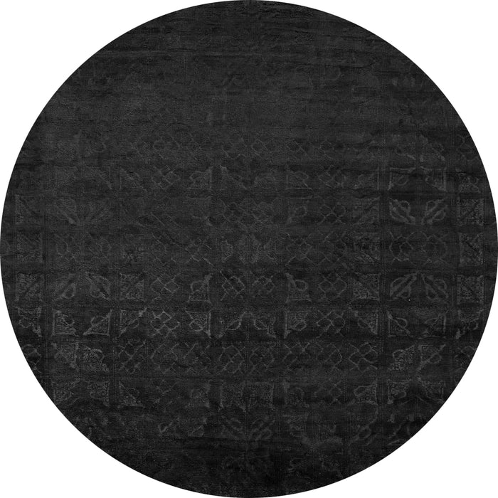 Round Abstract Gray Modern Rug, abs5151gry