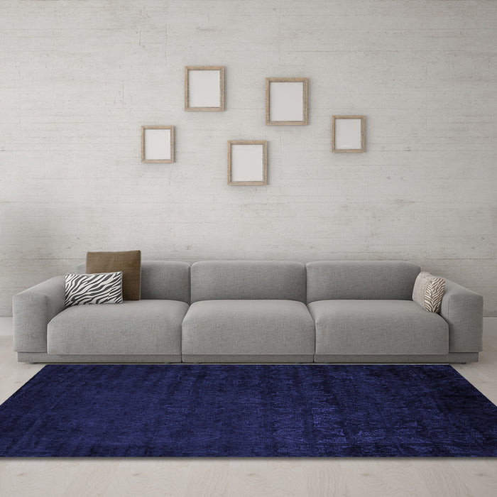 Machine Washable Abstract Blue Modern Rug in a Living Room, wshabs5151blu