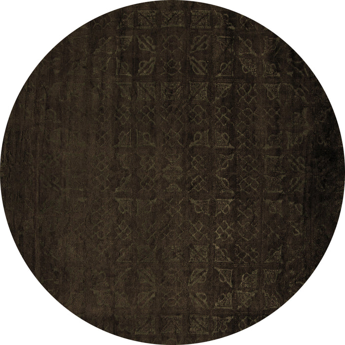 Round Machine Washable Abstract Brown Modern Rug, wshabs5151brn