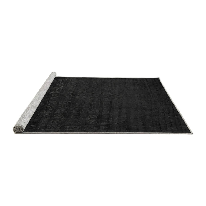 Sideview of Machine Washable Abstract Gray Modern Rug, wshabs5151gry