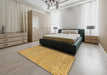 Abstract Sedona Brown Modern Rug in a Bedroom, abs5152