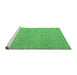 Sideview of Machine Washable Abstract Emerald Green Modern Area Rugs, wshabs5152emgrn