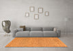 Machine Washable Abstract Orange Modern Area Rugs in a Living Room, wshabs5152org