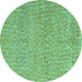 Round Abstract Turquoise Modern Rug, abs5152turq