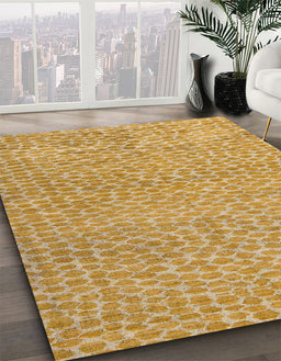 Abstract Sedona Brown Modern Rug in Family Room, abs5152
