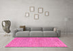 Machine Washable Abstract Pink Modern Rug in a Living Room, wshabs5152pnk