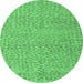 Round Abstract Emerald Green Modern Rug, abs5152emgrn