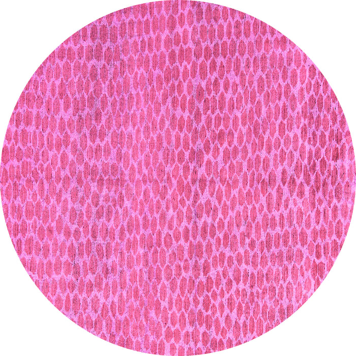 Round Abstract Pink Modern Rug, abs5152pnk