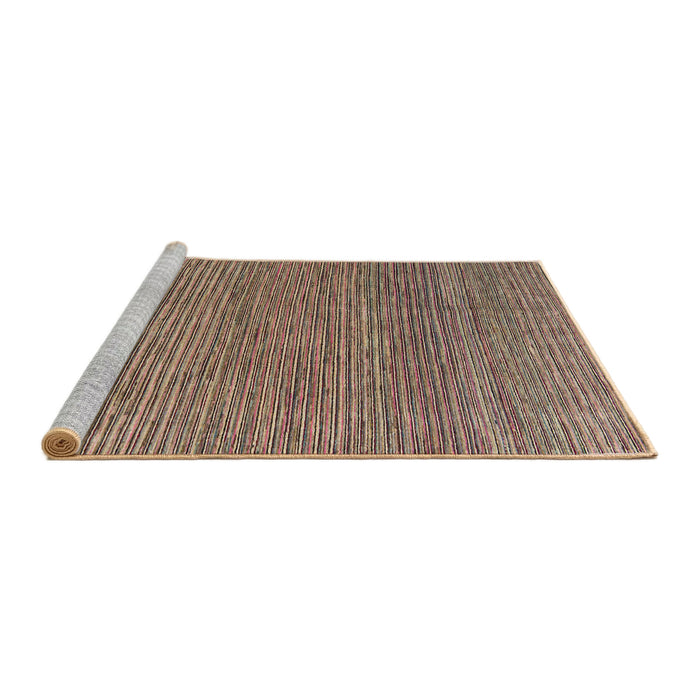 Sideview of Machine Washable Abstract Brown Sugar Brown Rug, wshabs5153