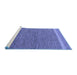 Sideview of Machine Washable Abstract Blue Modern Rug, wshabs5153blu