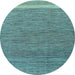 Round Machine Washable Abstract Light Blue Modern Rug, wshabs5153lblu