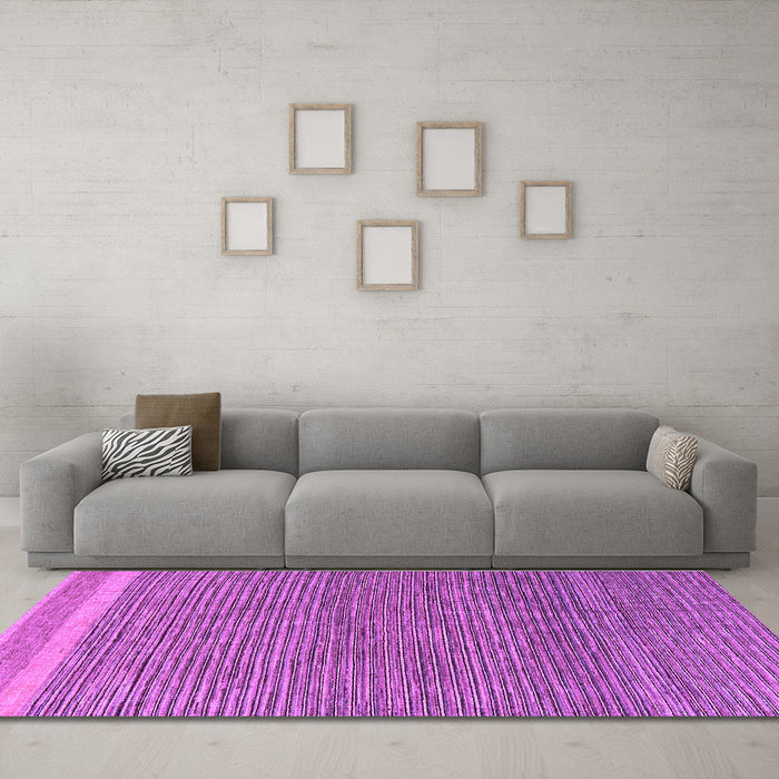 Machine Washable Abstract Purple Modern Area Rugs in a Living Room, wshabs5153pur