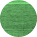 Round Abstract Emerald Green Modern Rug, abs5153emgrn