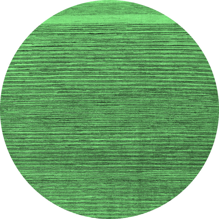 Round Machine Washable Abstract Emerald Green Modern Area Rugs, wshabs5153emgrn
