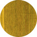 Round Machine Washable Abstract Yellow Modern Rug, wshabs5153yw