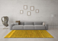 Machine Washable Abstract Yellow Modern Rug, wshabs5153yw