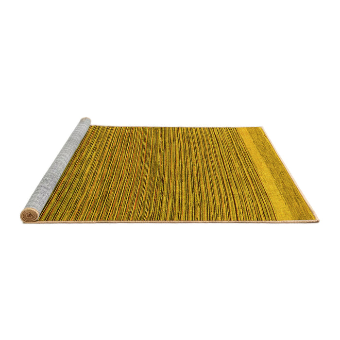 Sideview of Machine Washable Abstract Yellow Modern Rug, wshabs5153yw