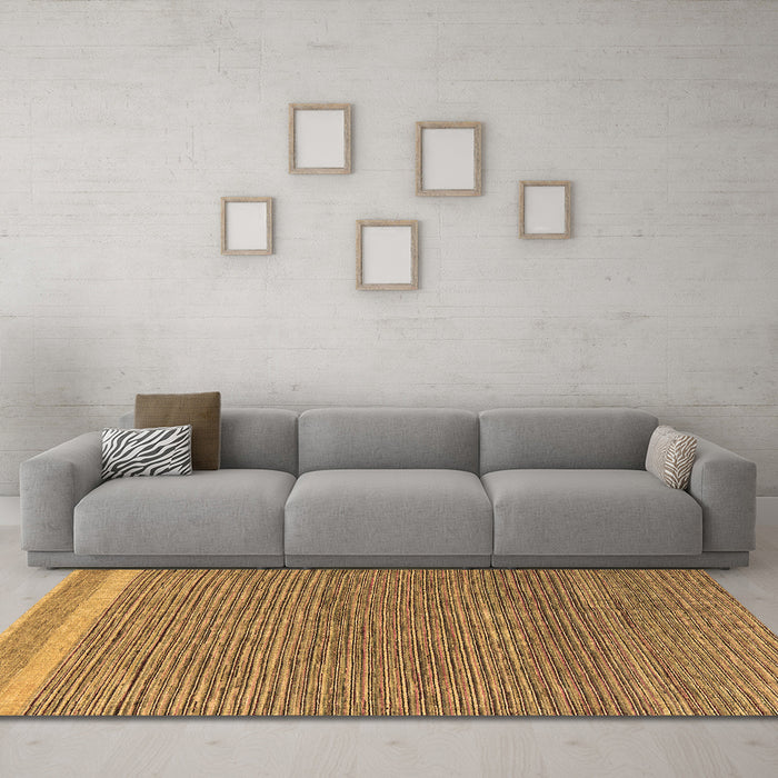 Machine Washable Abstract Brown Modern Rug in a Living Room,, wshabs5153brn