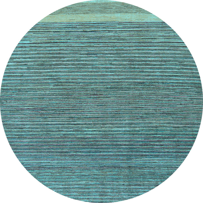 Round Abstract Light Blue Modern Rug, abs5153lblu