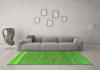 Machine Washable Abstract Green Modern Rug, wshabs5153grn