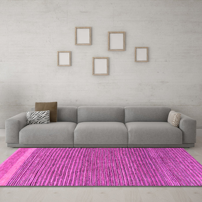 Machine Washable Abstract Pink Modern Rug in a Living Room, wshabs5153pnk