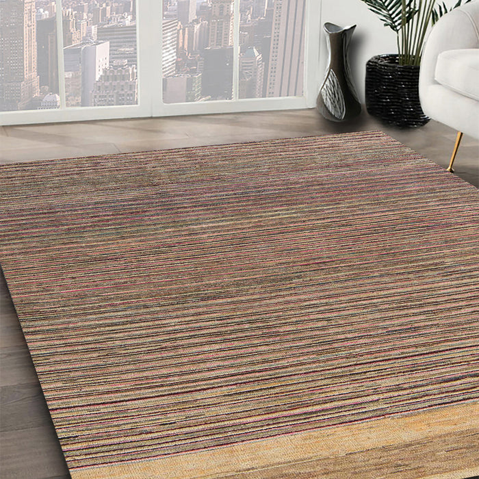 Machine Washable Abstract Brown Sugar Brown Rug in a Family Room, wshabs5153