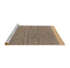 Sideview of Machine Washable Abstract Brown Sugar Brown Rug, wshabs5154