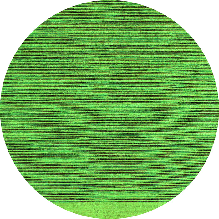Round Machine Washable Abstract Green Modern Area Rugs, wshabs5154grn