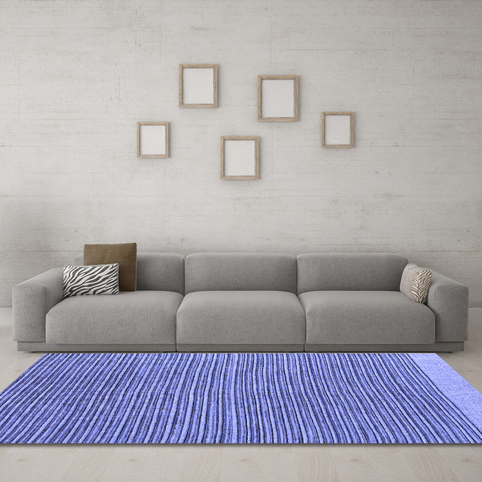 Machine Washable Abstract Blue Modern Rug in a Living Room, wshabs5154blu