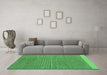 Machine Washable Abstract Emerald Green Modern Area Rugs in a Living Room,, wshabs5154emgrn