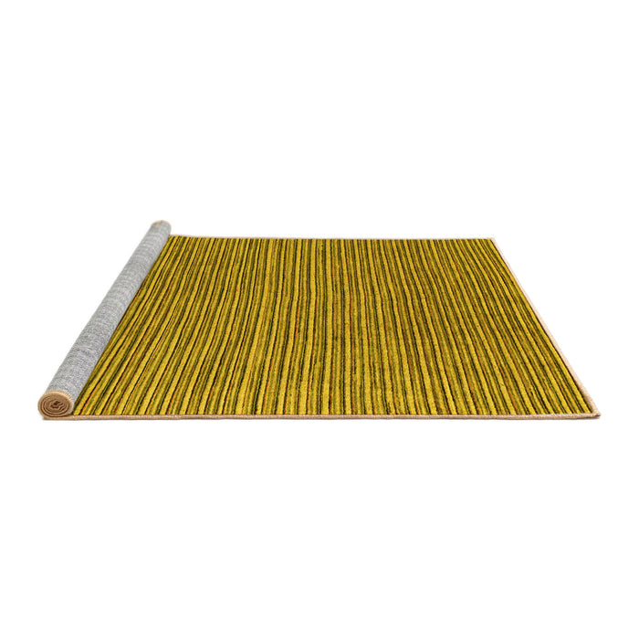 Sideview of Machine Washable Abstract Yellow Modern Rug, wshabs5154yw