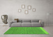 Machine Washable Abstract Green Modern Area Rugs in a Living Room,, wshabs5154grn