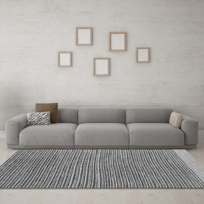 Machine Washable Abstract Gray Modern Rug in a Living Room,, wshabs5154gry