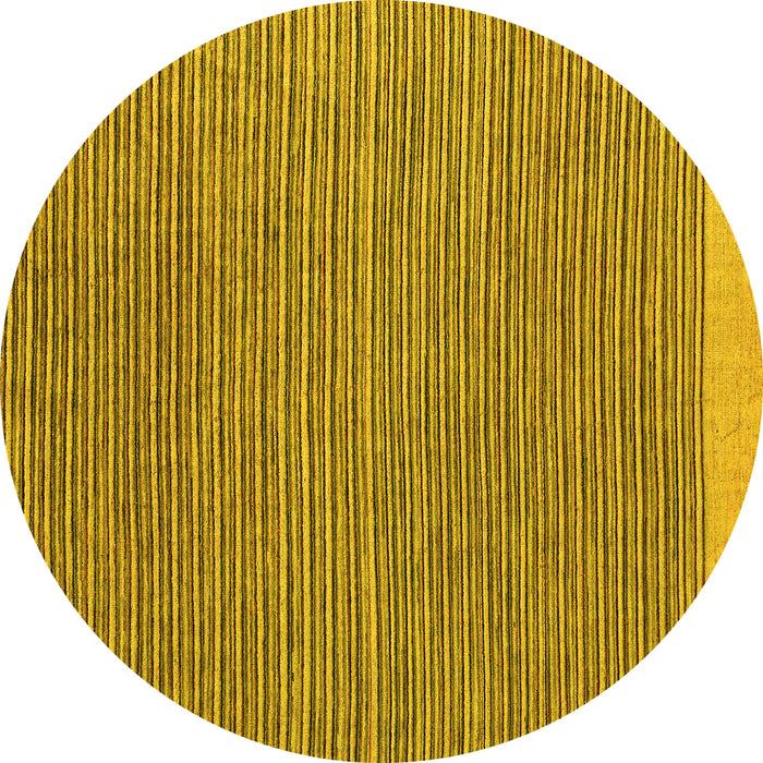 Round Machine Washable Abstract Yellow Modern Rug, wshabs5154yw