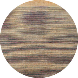 Round Machine Washable Abstract Brown Sugar Brown Rug, wshabs5154