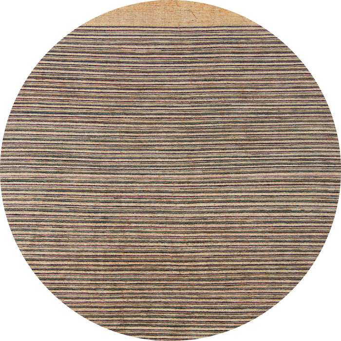 Round Machine Washable Abstract Brown Sugar Brown Rug, wshabs5154