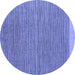 Round Abstract Blue Modern Rug, abs5154blu