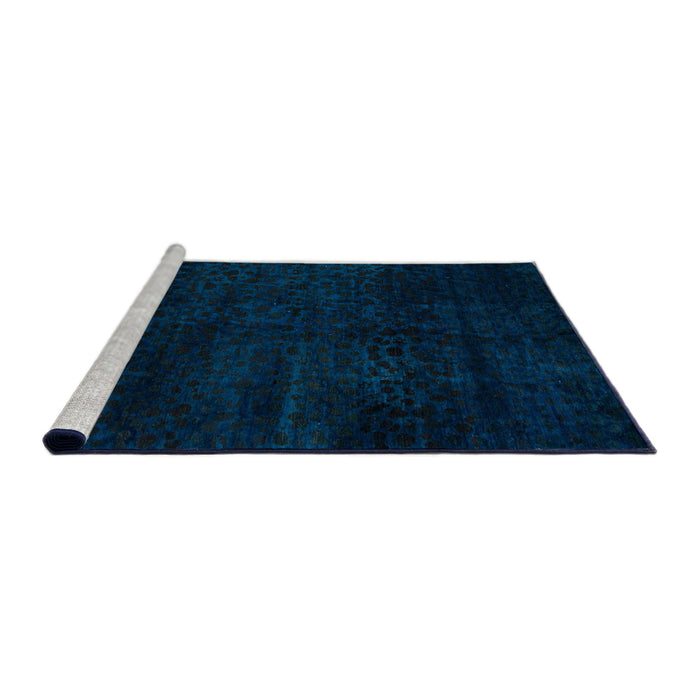 Sideview of Machine Washable Abstract Night Blue Rug, wshabs5155