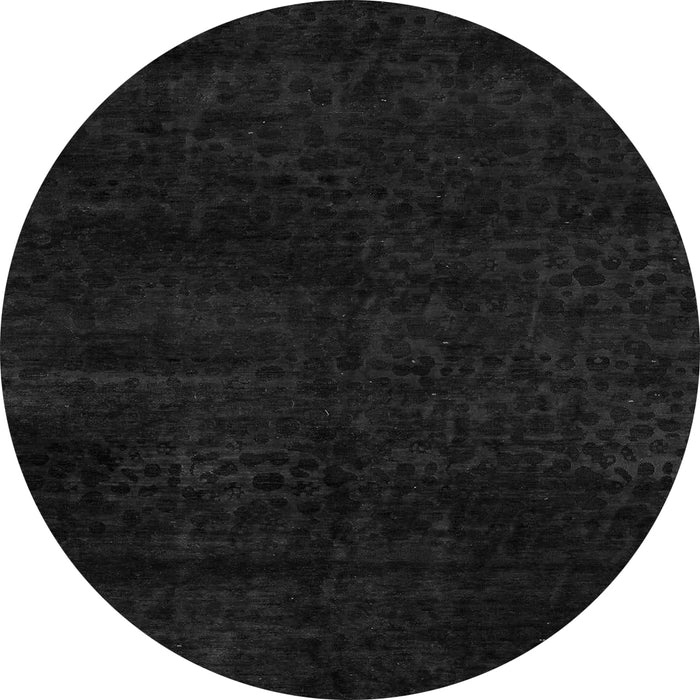 Round Machine Washable Abstract Gray Modern Rug, wshabs5155gry